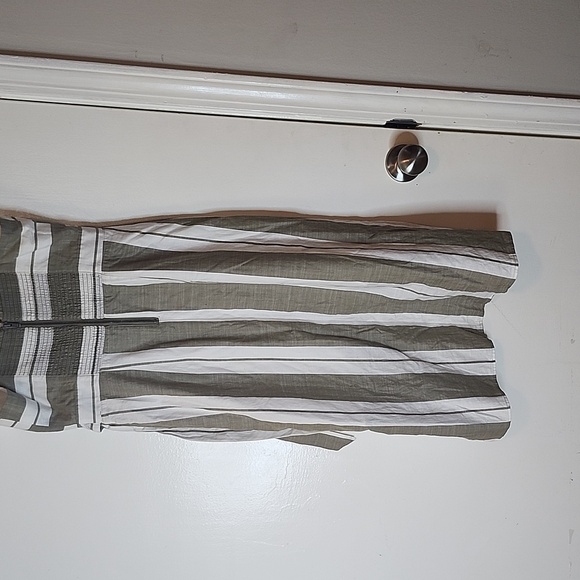 Express Gray and White Striped Midi Dress - Picture 8 of 10